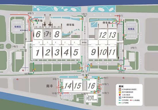 防疫測溫區(qū)及車輛進(jìn)場入口平面圖 防疫測溫區(qū)及車輛進(jìn)場入口平面圖